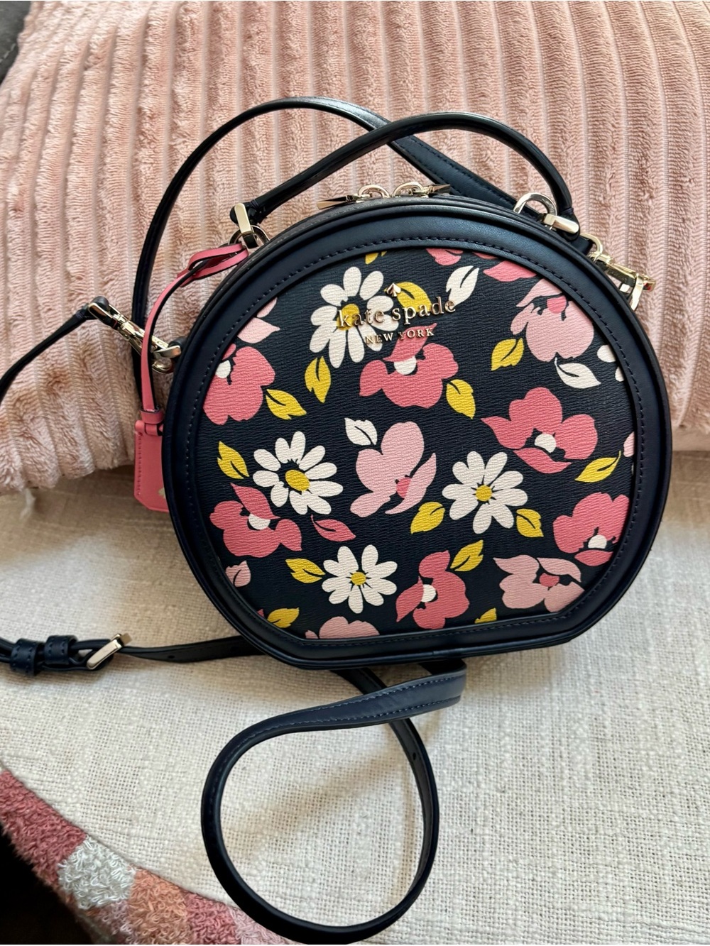 kate spade Navy Floral Round Crossbody Bag - Picture 2 of 6